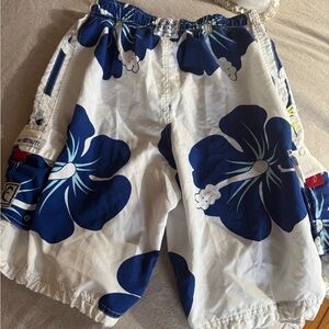 Men's Blue Floral Swim Shorts